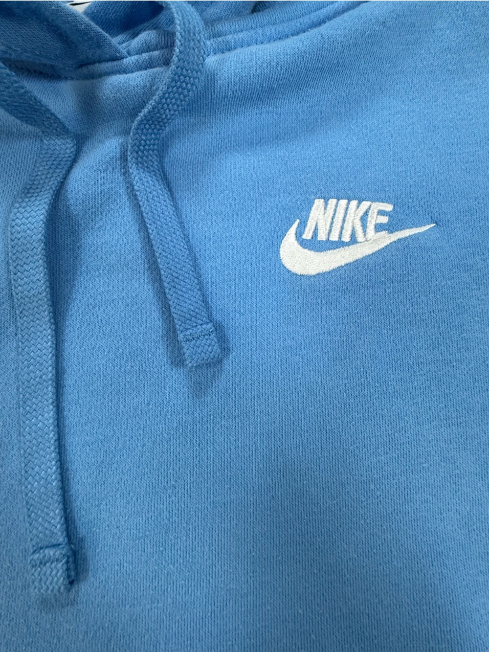 Nike Light Blue Pullover Hoodie with White Swoosh